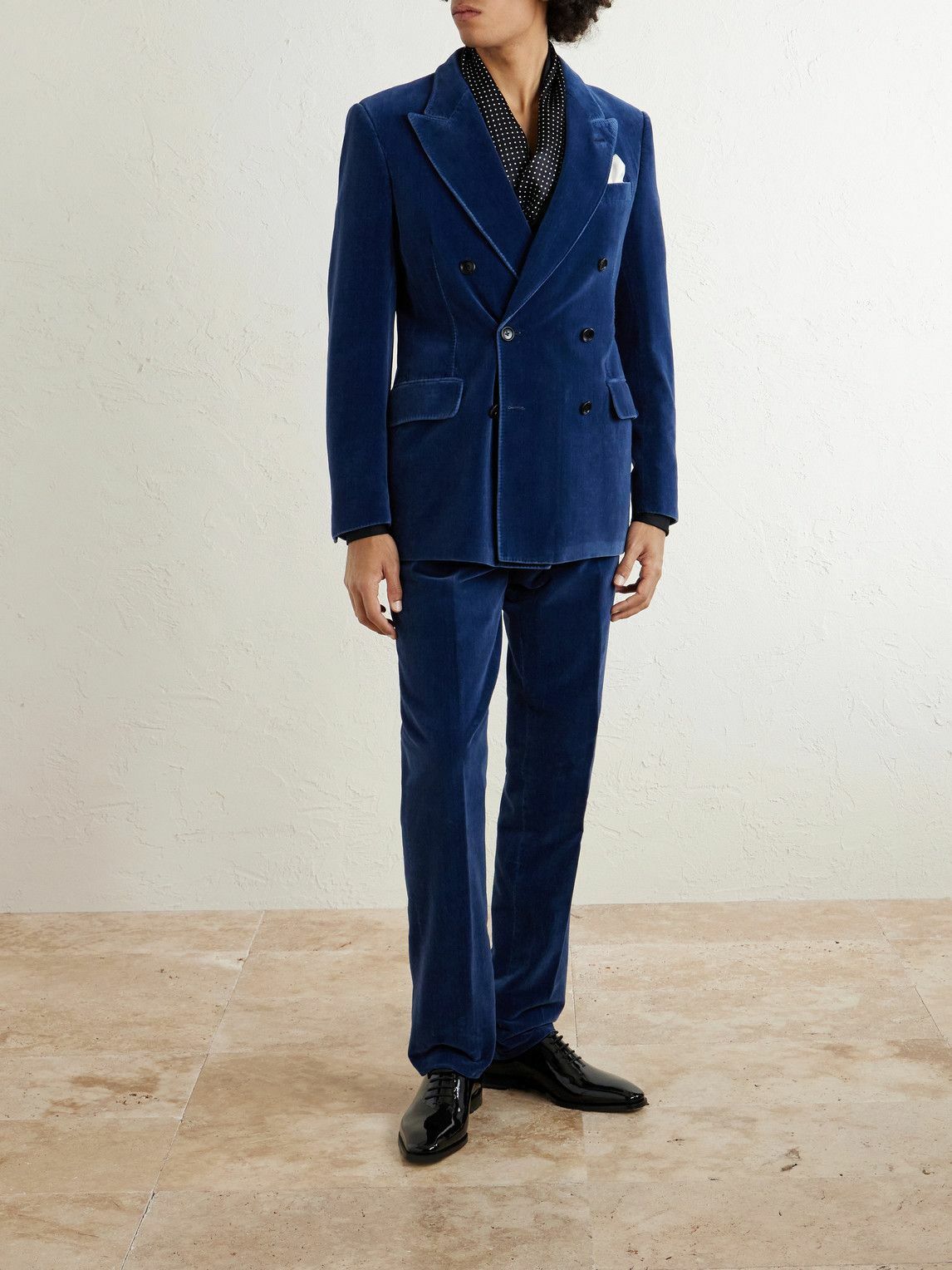 TOM FORD - Cotton-Velvet Tuxedo Jacket - Blue
