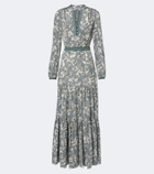 Veronica Beard Sama printed tiered silk-blend maxi dress