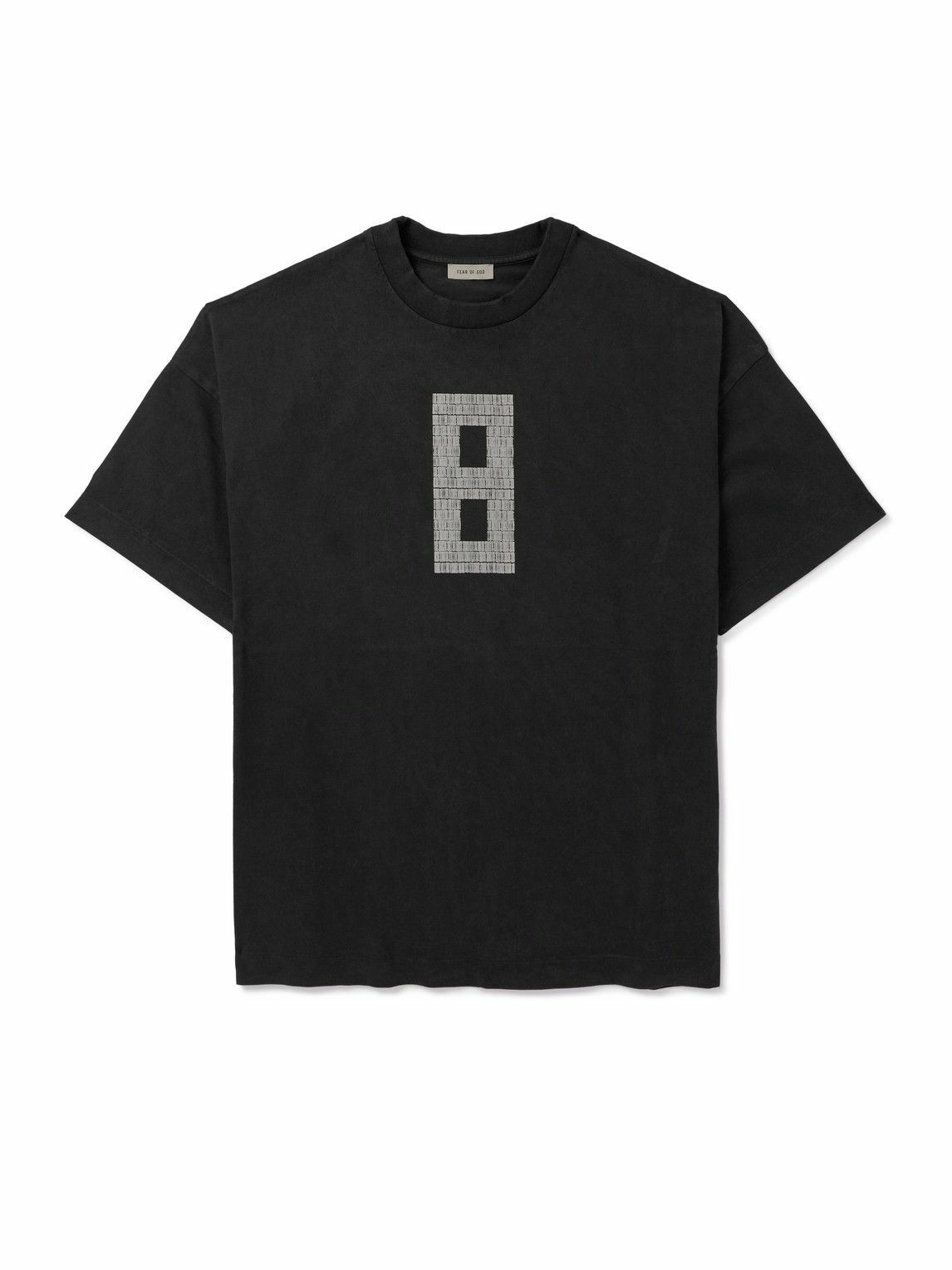 Fear of God - 8 Oversized Logo-Print Cotton-Jersey T-Shirt - Black