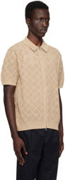 BEAMS PLUS Beige Mesh Polo