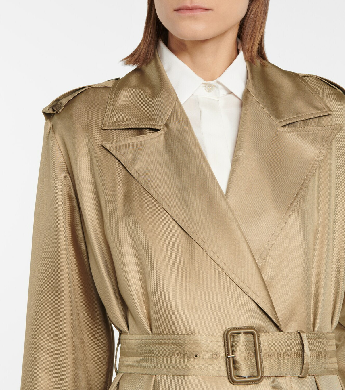 Saint Laurent Silk trench coat シルク トレンチ コート Saint Laurent Silk Trench Coat | Black | FARFETCH KW