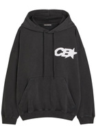 Cole Buxton Star Racing Hooded Printed Cotton Sweatshirt Black