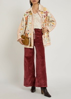 Free People Kellee Wide-leg Corduroy Trousers Red