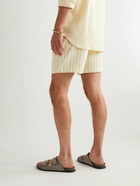 Mr P. - Straight-Leg Striped Cotton-Blend Drawstring Shorts - Neutrals