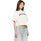 Palm Angels White Dripping Curved Logo Boxy T-shirt