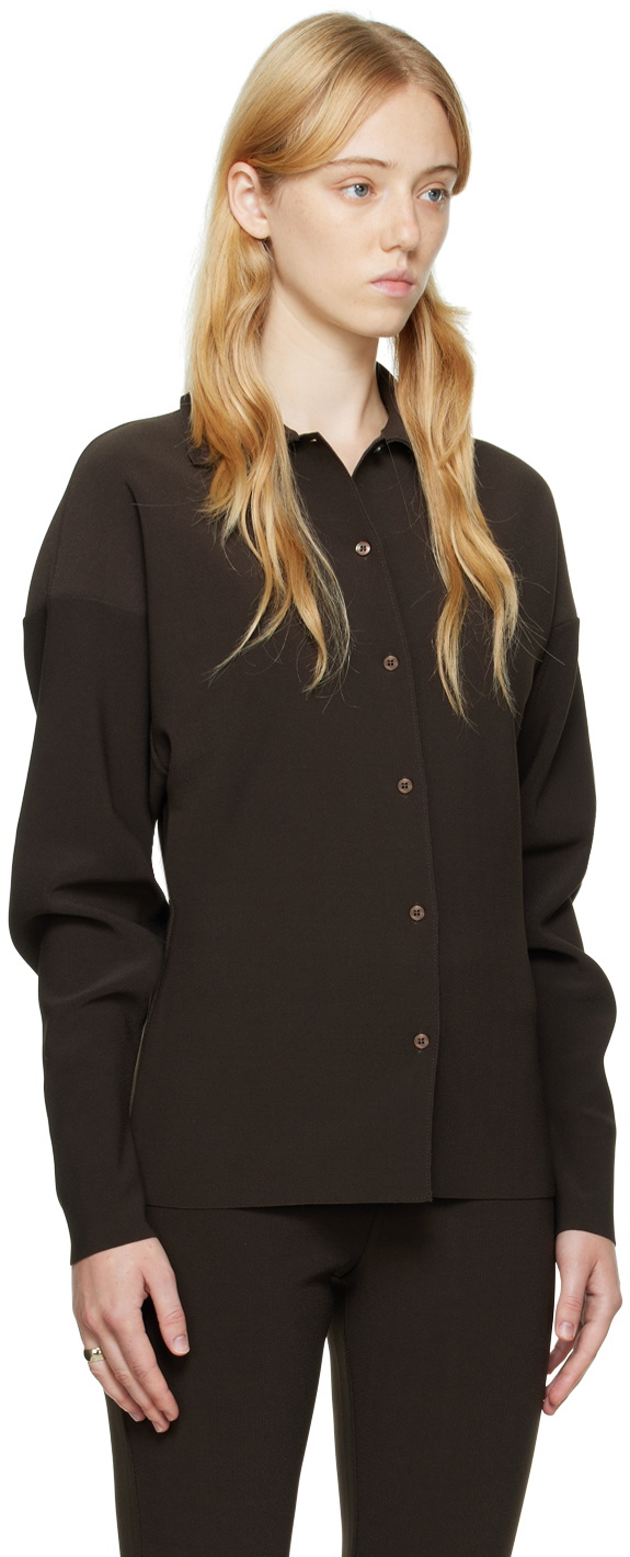 Birrot Brown Point Collar Cardigan