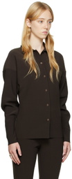 Birrot Brown Point Collar Cardigan