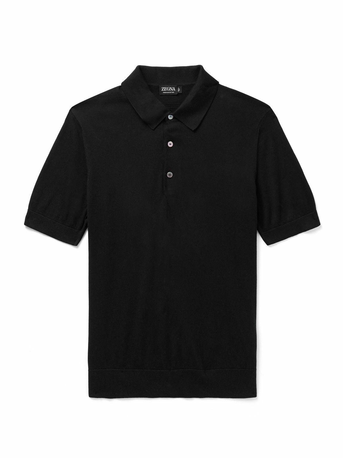 Zegna - Slim-Fit Cotton Polo Shirt - Black
