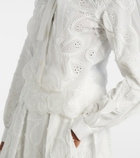 Elie Saab Embroidered tie-neck blouse