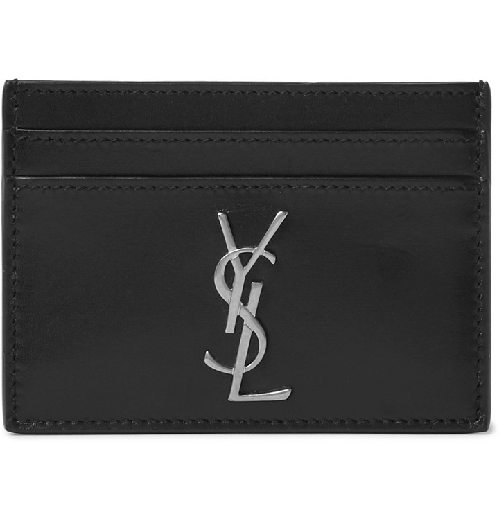 Photo: SAINT LAURENT - Logo-Appliquéd Leather Cardholder - Black