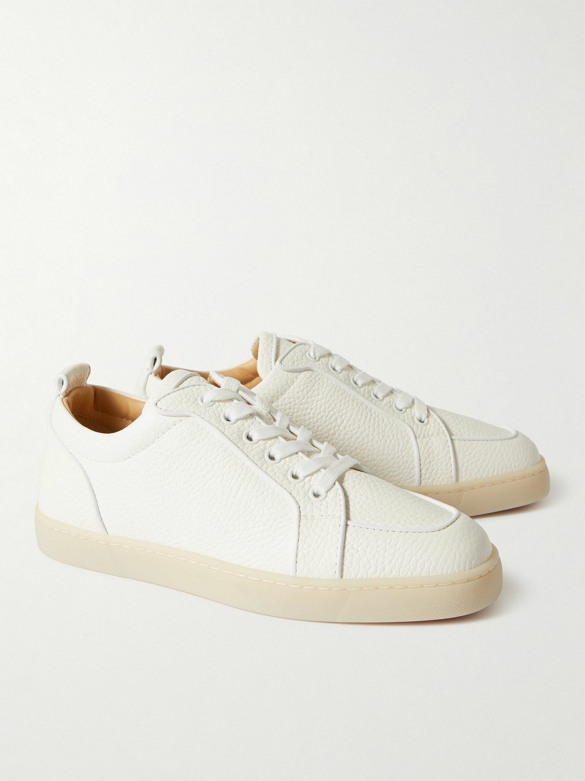 Christian Louboutin - Rantulow Full-Grain Leather Sneakers - White