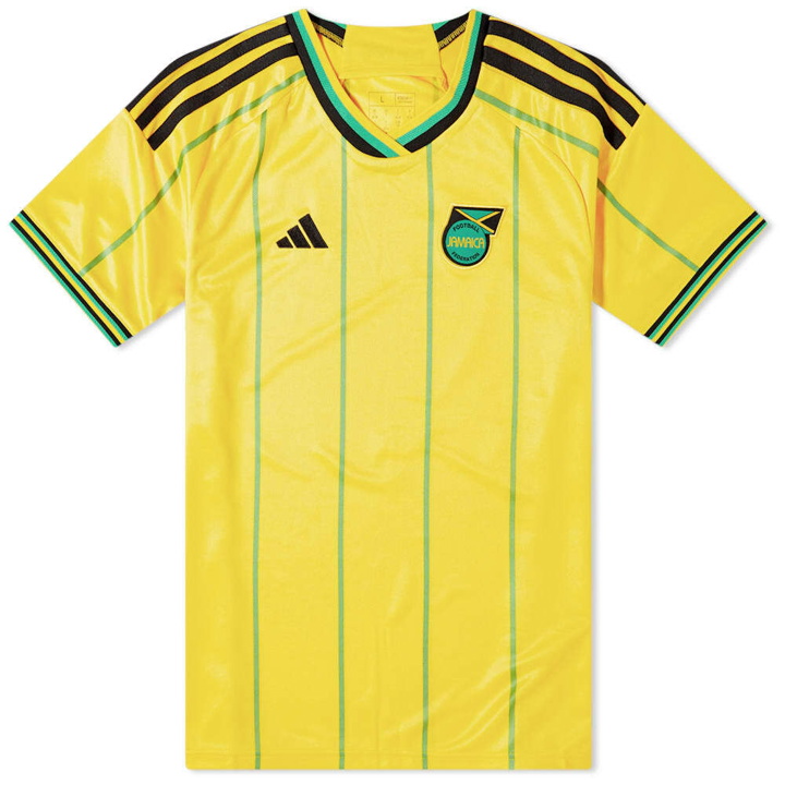 Photo: Adidas Men's Jamaica Womens Home Kit Sneakers in Bold Gold/Vivid Green
