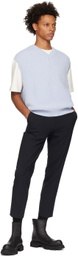 Solid Homme Blue V-Neck Vest