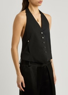 Helmut Lang Satin-twill Waistcoat Black