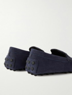 Tod's - City Shearling-Lined Nubuck Driving Shoes - Blue