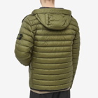 Stone Island Men's Hooded Lightweight Down Jacket in Olive