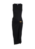 Loewe Draped Stretch-cotton Midi Dress Black