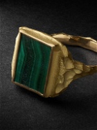 Elhanati - Gold Malachite Ring - Gold