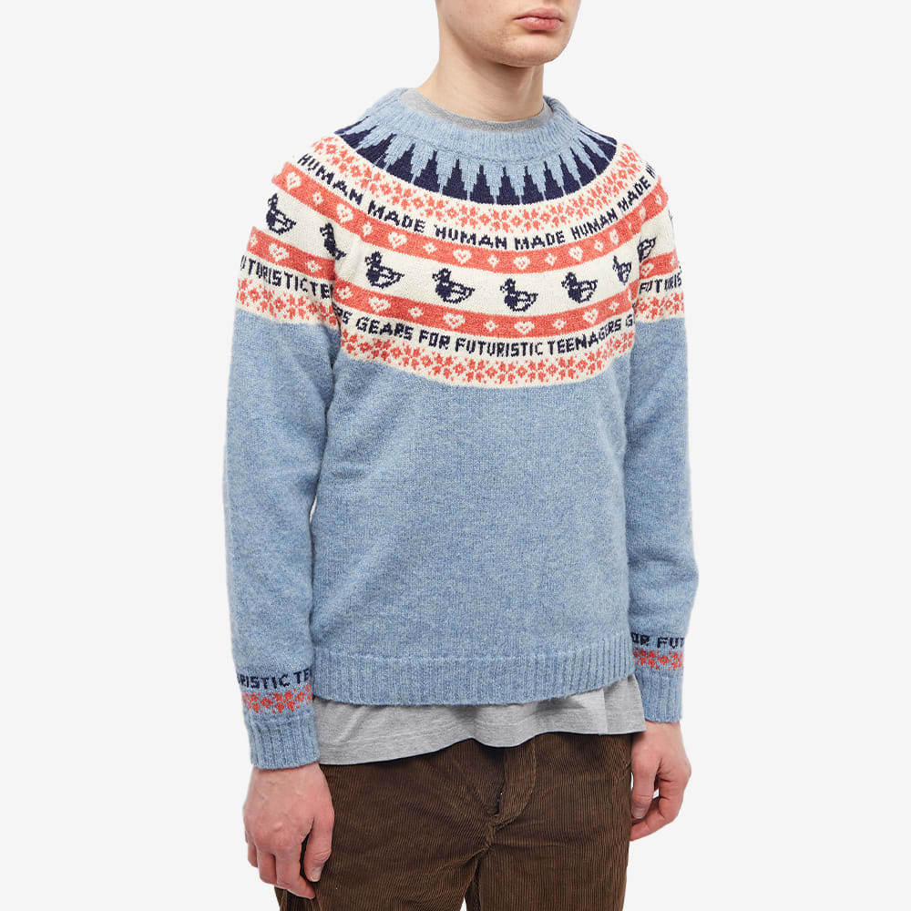 新品HUMAN MADE DUCK JACQUARD KNIT BLUE M-