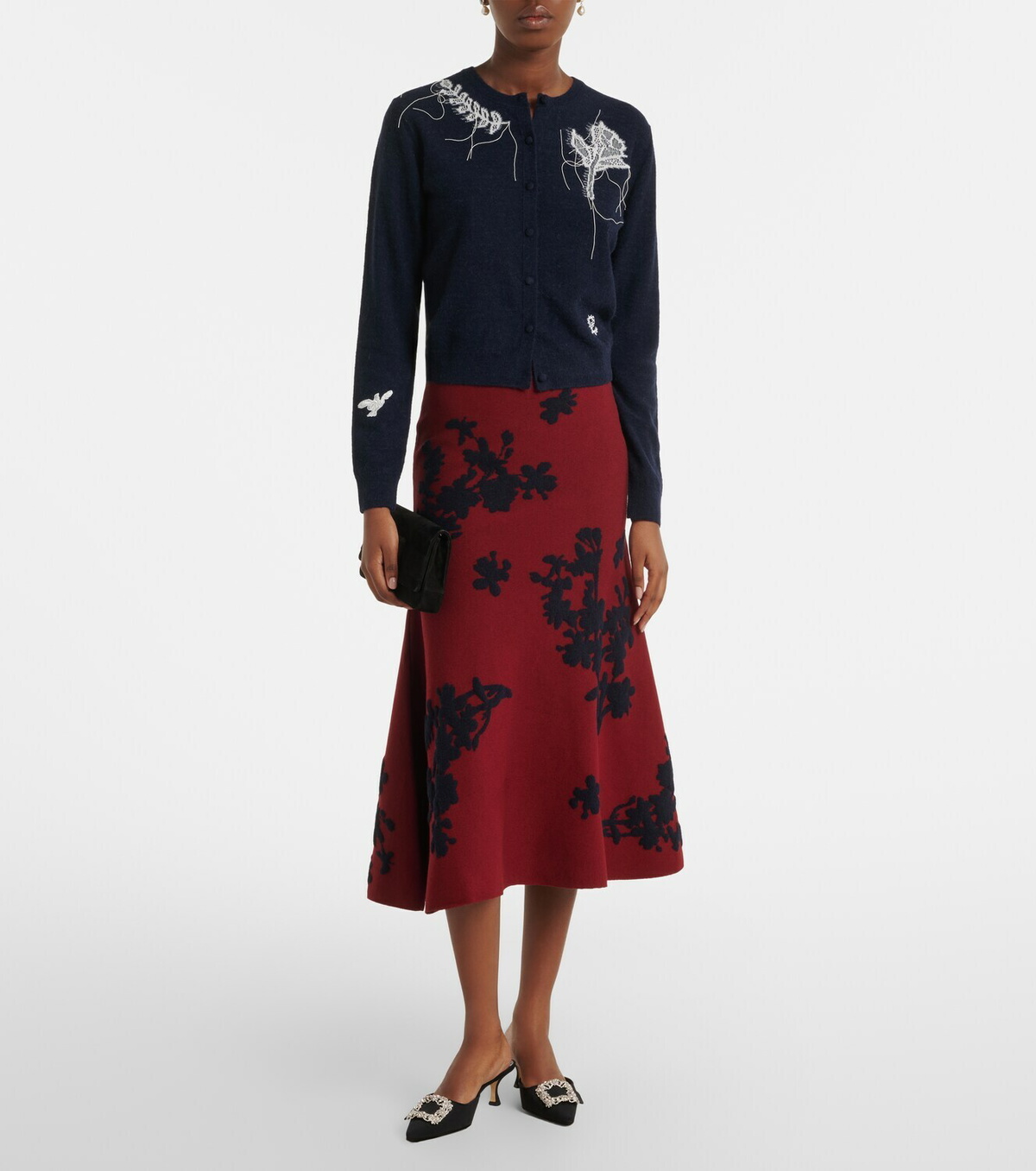 Erdem Jacquard midi skirt