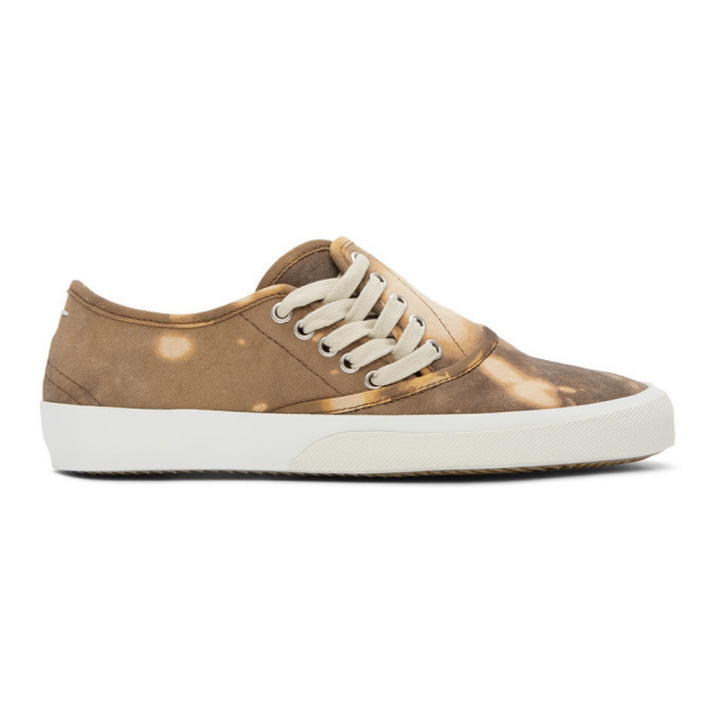 Photo: Maison Margiela Brown and Beige Tie Dye Military Sneakers