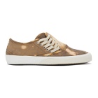 Maison Margiela Brown and Beige Tie Dye Military Sneakers