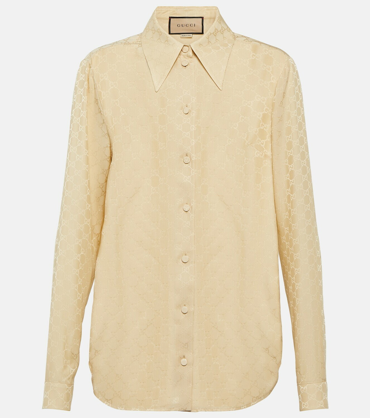 GUCCI GG silk crepe bowling shirt トップス