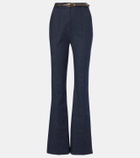 Veronica Beard Gracie belted high-rise bootcut jeans