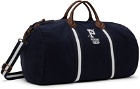 Polo Ralph Lauren Navy Leather Trim Canvas Duffle Bag