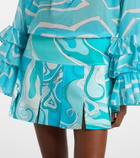 Pucci Orchidee cotton-blend gabardine miniskirt