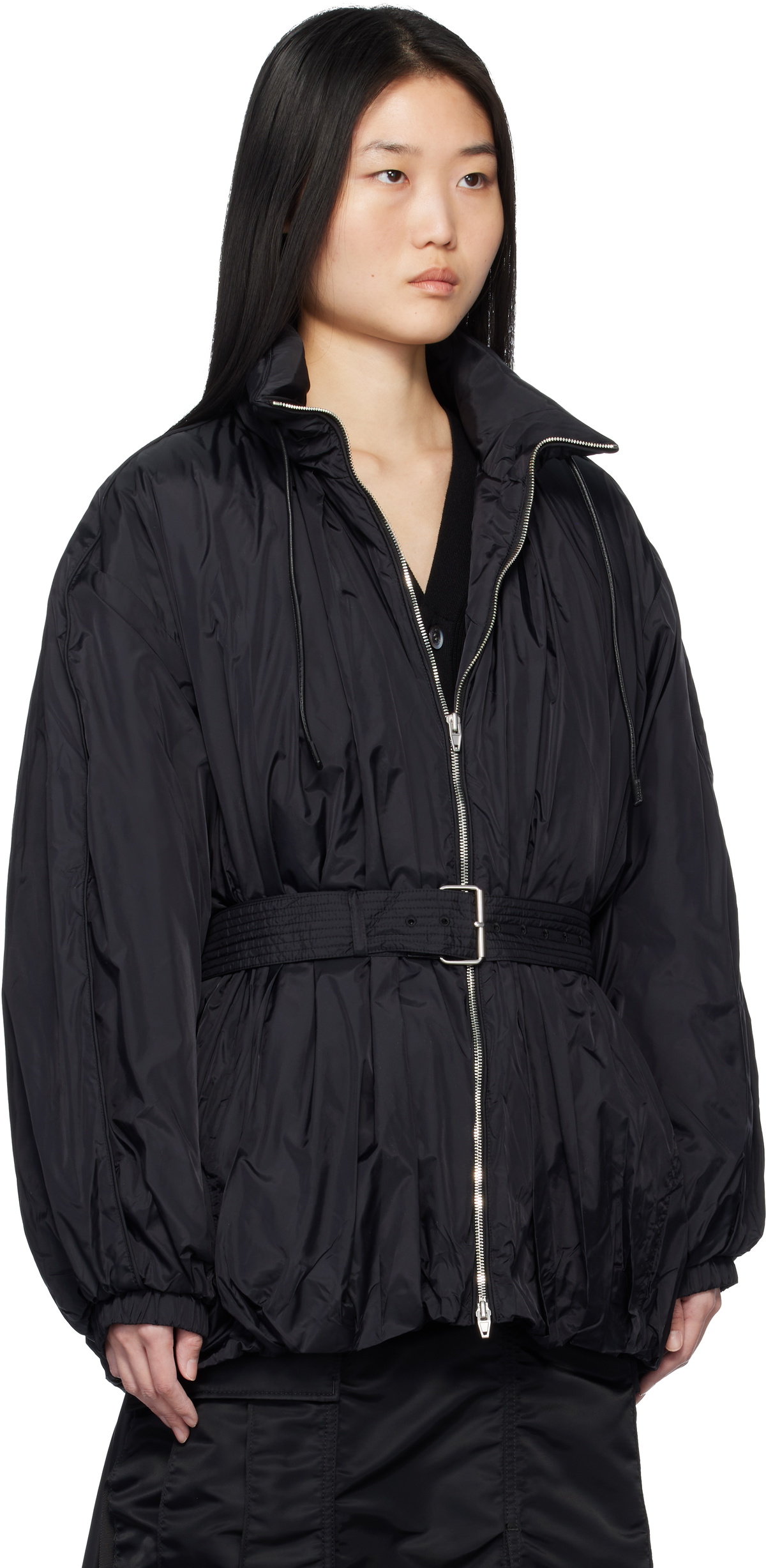 Juun.J Black Padded Windbreaker Jacket