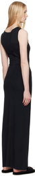 SKIMS Black Smooth Layers Long Boat Neck Maxi Dress