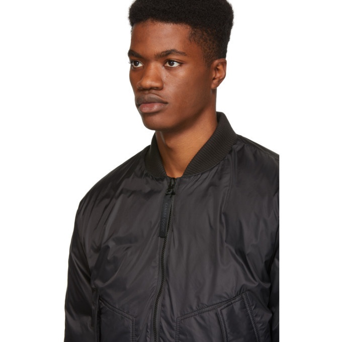 Canada Goose Reversible Black and Green Down Fraser Bomber Jacket ...