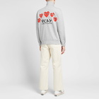 Comme des Garçons Play Men's Red Heart Zip Back Print Track Top in Grey