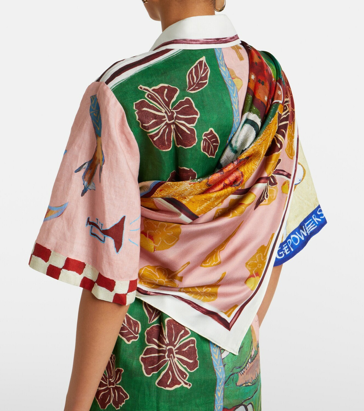 Alémais x MLAK printed silk twill scarf