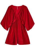 Free People Portia Velvet Mini Dress Red