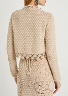 Rabanne Bead-embellished Crochet Cotton Cardigan Ecru
