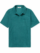 Mr P. - Cotton-Terry Polo Shirt - Blue