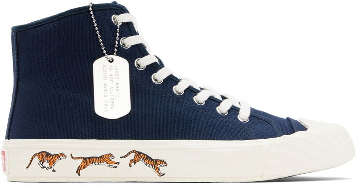 Photo: Kenzo Navy Kenzo Paris School High-Top Sneakers