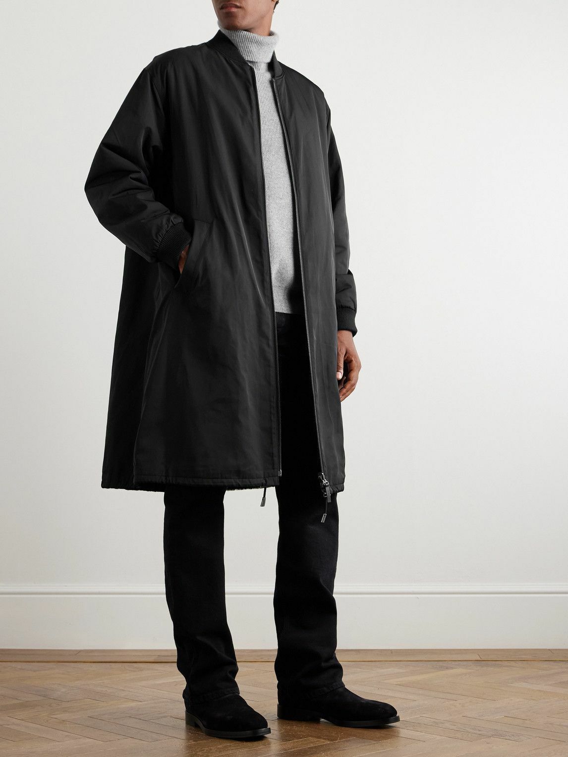 Yves Salomon - Merinillo Reversible Shell and Shearling Jacket - Black