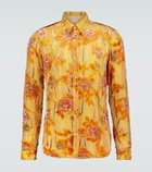 Dries Van Noten - Transparent silk printed shirt