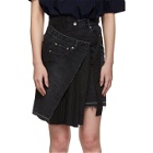 Sacai Black Velvet Denim X Uncut Skirt