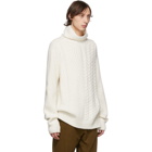 Haider Ackermann White Cable and Rib Knit Turtleneck