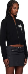 Palm Angels Black Palm Inlay Knit Track Jacket