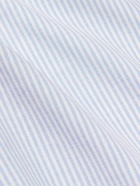 Kingsman - Grandad Collar Striped Cotton Oxford Shirt - Blue