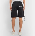 Valentino - Logo-Print Tech-Jersey Shorts - Black