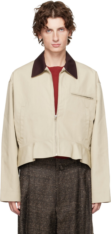 Photo: JW Anderson Beige Curved Hem Jacket