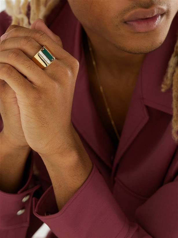 Photo: Suzanne Kalan - Gold, Malachite and Diamond Ring - Green