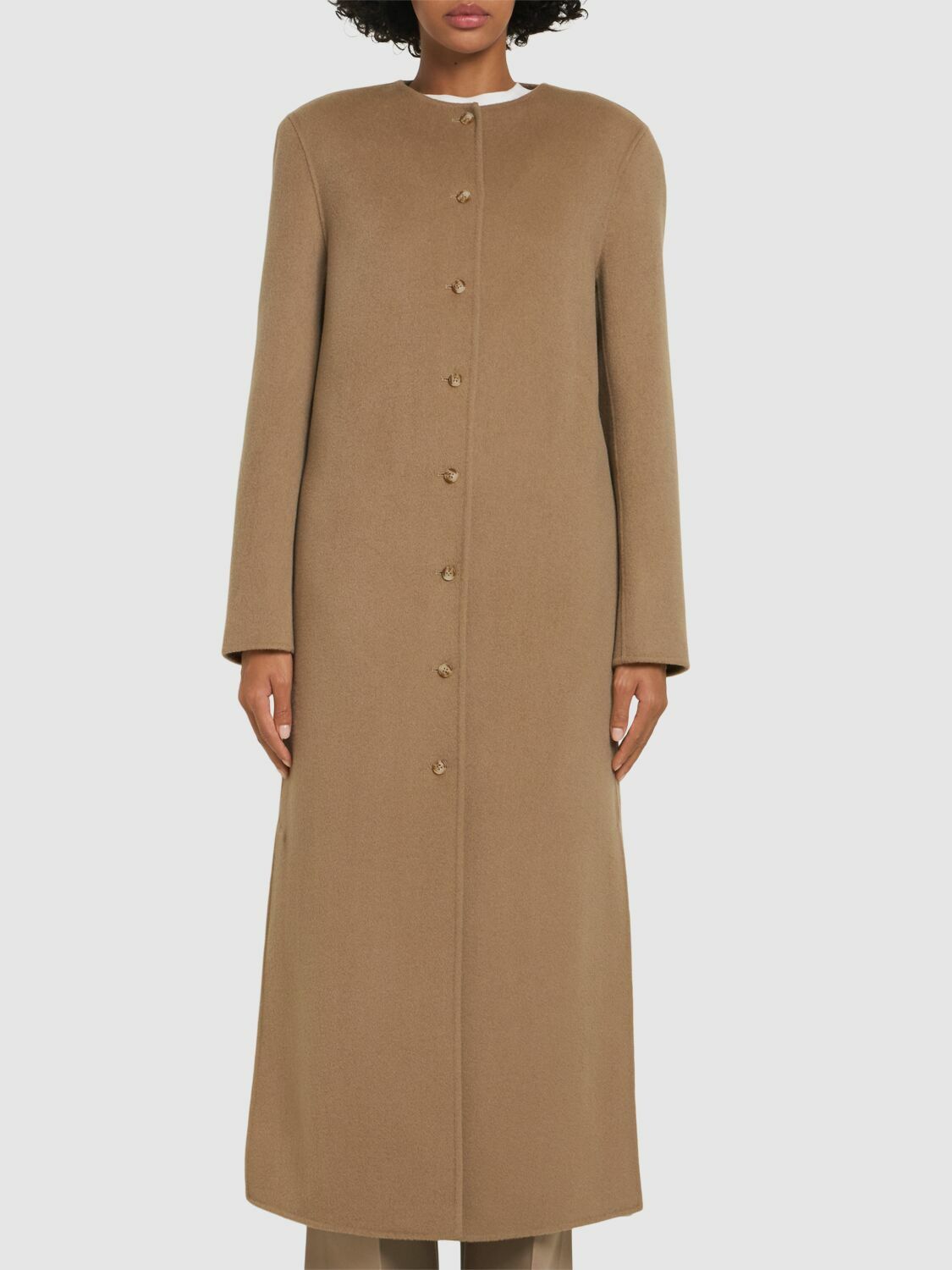 LOULOU STUDIO Martil Round Neck Long Coat