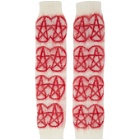 Ashley Williams White and Red Mohair Pentagram Arm and Leg Warmers